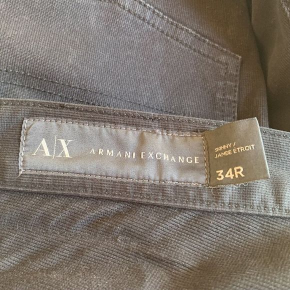 Armani Exchange Jeans Adult Sz 34R Black Slim Fit Stretch Denim Casual Men’s - Picture 15 of 16
